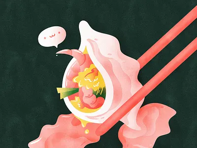 "The dumping fetish" | 三鲜水饺 chinese chineseidiom design dumplings flat food fourchars idiom illustration vector