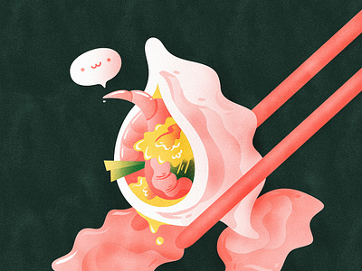 "The dumping fetish" | 三鲜水饺 chinese chineseidiom design dumplings flat food fourchars idiom illustration vector