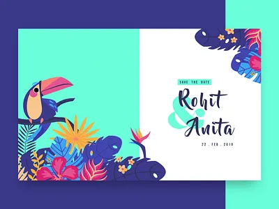 Creative "Save the Date" Website creative first fold illustration landing page motion animation save the date typography ui ux website wedding invitations