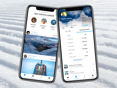 Ski Tracker 2d clean design codegen design flat design indigo.design material design simple design ski snowboard sport tracker travel ui ux