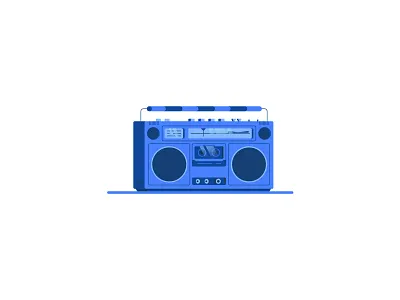 Retro Radio blue casette ghettoblaster icon illustration music nostalgia nostalgic radio retro tape