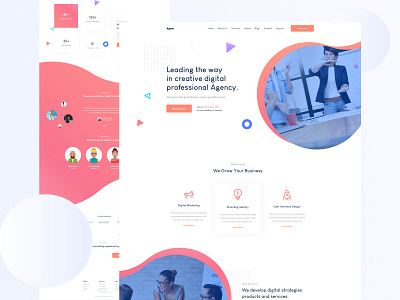 Creative Agency Landing Page. agency business corporate creative gradient illustration landing landing page marketing minimal modern startup trend website design