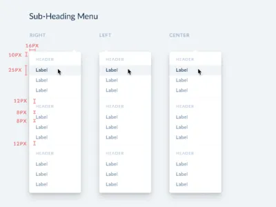 Table Menus dashboard drop down dropdown menu menu navigation table table design ui ux ux ui