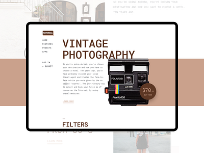 Vintage photography & Camera android branding colorful creative design dashboard illustration ios landing page minimal mobile app photography portfolio ecommerce product trendy design 2019 marketing typography ui ux web design