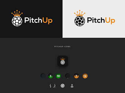 Logo and Branding | PitchUp - Social Football app icon design branding colour palette football graphic desgin icon illustration logo soccer social media banner typography