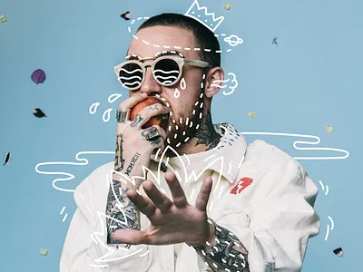 Mac Miller tribute doodle doodle art drawing on photo hip hop mac miller