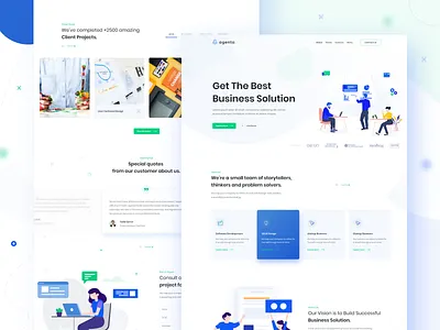 Digital Agency Landing Page animation app best website 2018 branding color design first shot flat illustration invites isometric landing page logo minimal typography ui ux vector web website