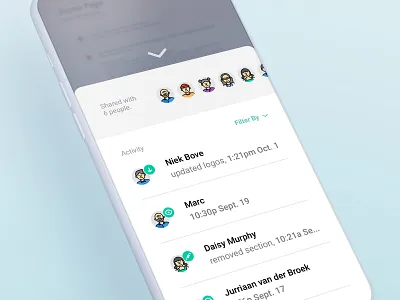 Activity Feed activity feed iphone x people shared sharing economy ui