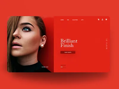Le Fleur beauty branding design landing page red ux web website design