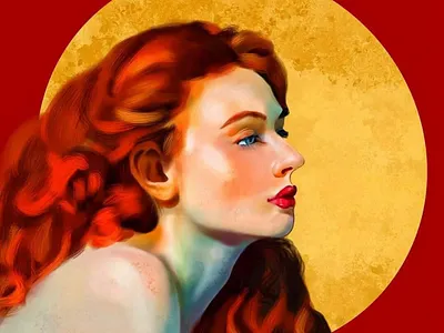 Red haired mermaid 0127 art illustration procreate