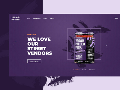 JUNKFRUITS blueberry junkfruits logo modern packaking packaking design product website vegan web design web interfaces webdesign website
