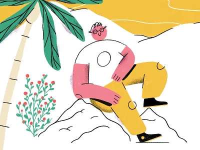 Smarty pants boy flowers illustration kid kids palm simple tree