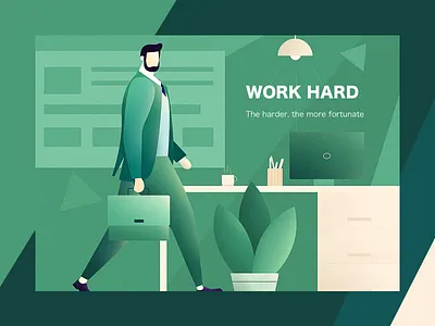 work hard illustration typography ui ux design