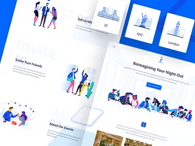 Supperclub Full Page cafe club date dining dinner flat food hero icon illustration landing last supper meeting page restaurant the last supper website