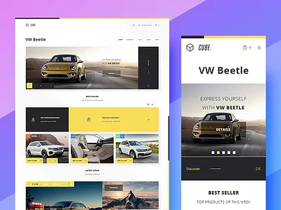 Cube Commerce - Freebie design ecommerce free freebies landingpage mobile photoshop psd shop store template theme ui ux