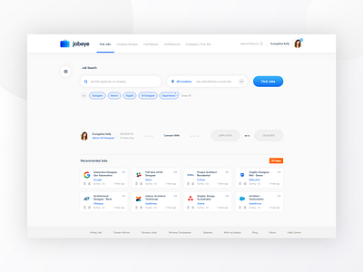 Job Search Dashboard career careers page clean dash dashboard design employ interface job job app job application minimal portal search ui ux web