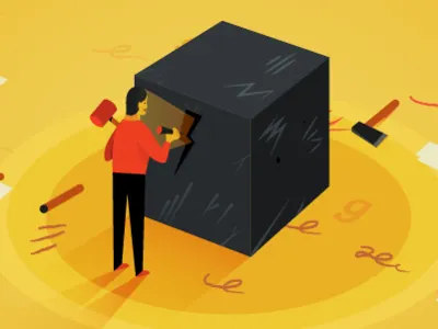 Creative Block break trough creative illustration illustrator orange