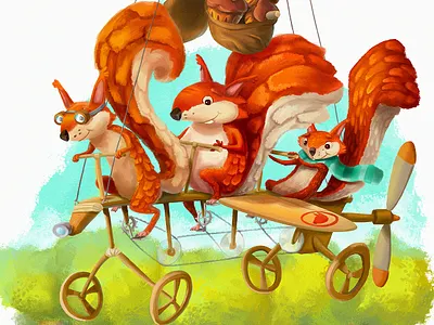 Squirrel Air children book illustration illustration squirrel