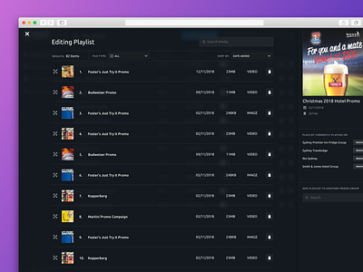 Edit Media Playlist app application clean design edit media playlist playlists ui ux web website