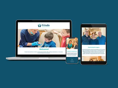 Prindle Family Dentistry Website branding business cards dentistry letterhead logo design natural light photography photography print design small business squarespace visual branding website design