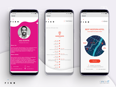 RiSE Android & iOS application agenda android application buildit code codeit communication conference design designit dreamit entrepreneurship illustration ios photoshop programmer team ui vector workshops