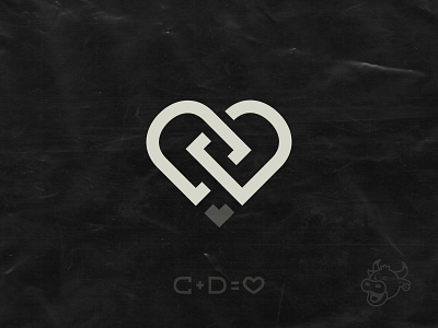 CD Heart Monogram brand branding chain concept design heart illustration link logo mark monogram monogram letter mark vector