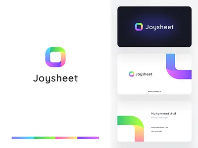 Joysheet branding WIP branding business business agency card design gradient graphic letterhead logo minimal neel newsletter prakhar printing share sharma typography ui ui ux design vector
