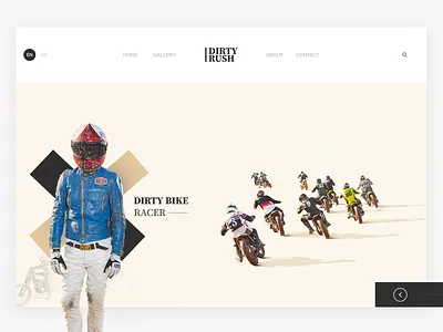 DIRTY RUSH bike bike ui clean dirty bike dribbble flat interaction landing landing page minimal minimal ui motocycle ui web web design white