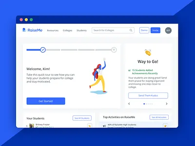 Educator Dashboard college dashboard edtech education high school student ui ux