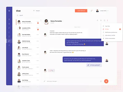 💬 Chat Room app chat clean color dashboard dashboard design inbox interface ui ux web