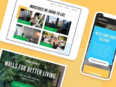 Walls For Better Living - SageGreen blue branding design green typography ui ux yellow