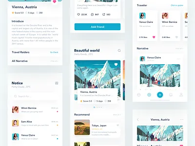 Travel Sharing App share travel ui 应用 简单 设计