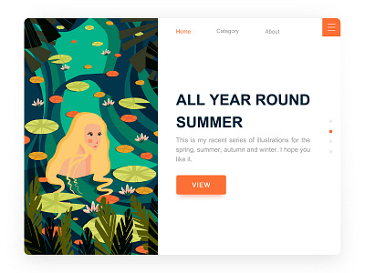 All year round - summer banner character lotus pond summer 插图