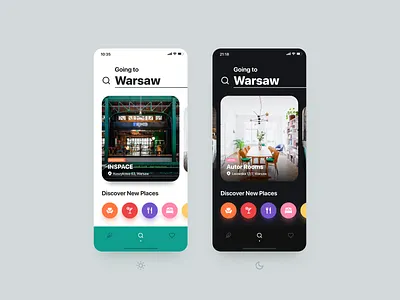 Urban Guide – Day & Night Mode app design carousel cover day mode framer framer x guide ios iphone x minimal night mode ui deisgn urban urban guide user interface ux