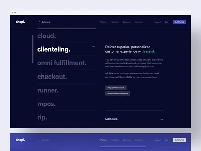 Shopi Hq - Navigation Bar dictionary grid logo menu navigation sub nav taygun ui ux