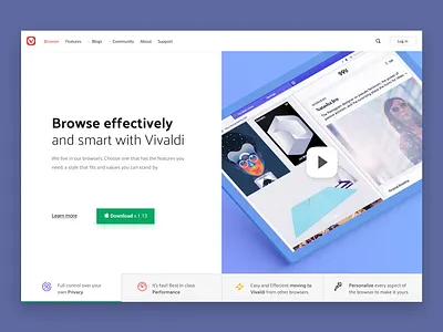 Vivaldi.com hero layout mockup vivaldi web design web page web site webdesign webpage website white whitepsace