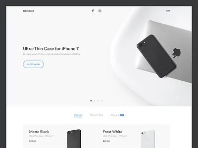 Sleekcase Landing Page desktop landing landing page minimal monochrome web