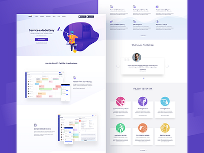 Serv Langing Page calendar chart field service landing page service
