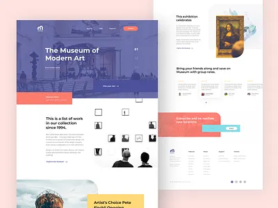 #Exploration | Museum Website art clean curltur dekstop design exploration fine art flat gallery illustration landing minimal museum museum of art page design ui ux web webdesign website