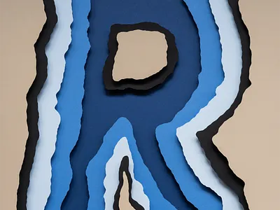 R for River | COLORS calligraphy fourplus hand crafted illustration lettering letters paperart papercraft photography poster set design studio art typography