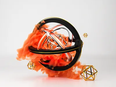 Сoral Smoke 3d abstract art art illustration c4d cinema 4d corona corona render gold illustration render smoke