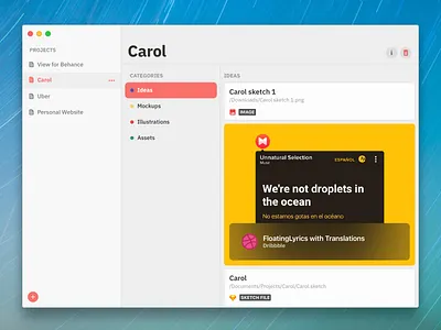 Organise Projects - macOS app categories ideas light theme mac mac app organise projects