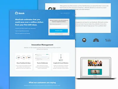 Ideascale Landing Page design digital marketing landing page sketch unbounce
