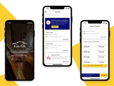 Easy Cab app app animation app booking deign branding cab booking app car booking app colors destination ios iphone x logo mobile app design ride booking app ride sharing app taxi app taxi booking app taxi service app typography ui ux design ui deisgn