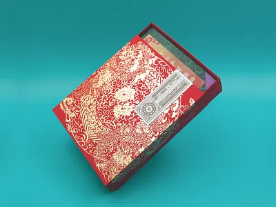 USPS Lunar New Year Boxed Edition box foil letterpress lunar new year packaging stamps