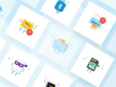 Polaroid Illustrations bluetooth branding camera cartoon character cute design digital folder fun icon illustration memory paper photo photography print prtinter sd card vector