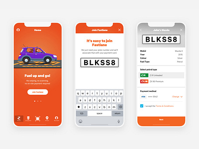 Z Fast Lane app design system energy fuel ios mobile mobile app ui ux