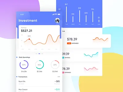Financial services concept consumption data visualization financial services iphonex