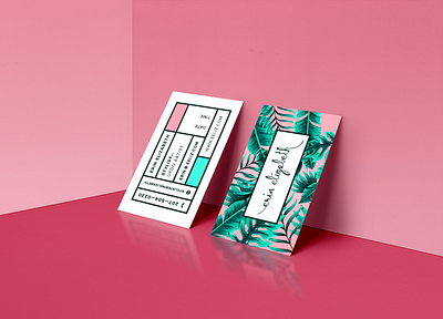 Hair Stylist Business Cards branding business cards business cards design cards design custom card design geometric logo palms tropical