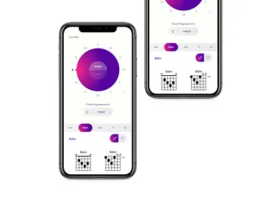 Chord Progression Generator App app branding chord gradient guitar illustration mobile first music open source vector webapp